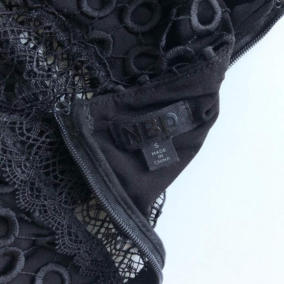 NBD Brielle Black Crochet Lace Bodycon Dress Small - Picture 5 of 8